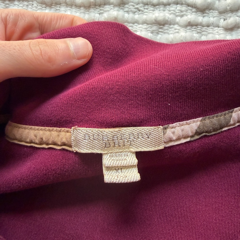Burberry Brit Men's Maroon Zip-Up Sweatshirt - Picture 3 of 10